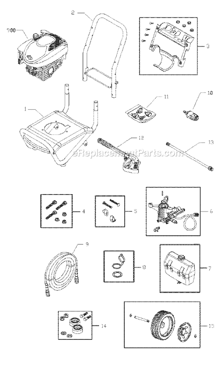 Page A Diagram and Parts List for 020306-2  Briggs and Stratton Pressure Washer